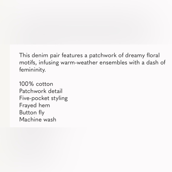 NEW! Farm Rio Floral Patchwork High Rise Denim  Shorts Anthropologie Sz 32 - Picture 6 of 6